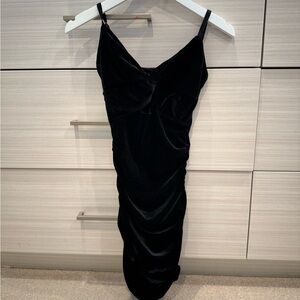 Katie j nyc black velvey girls dress euc